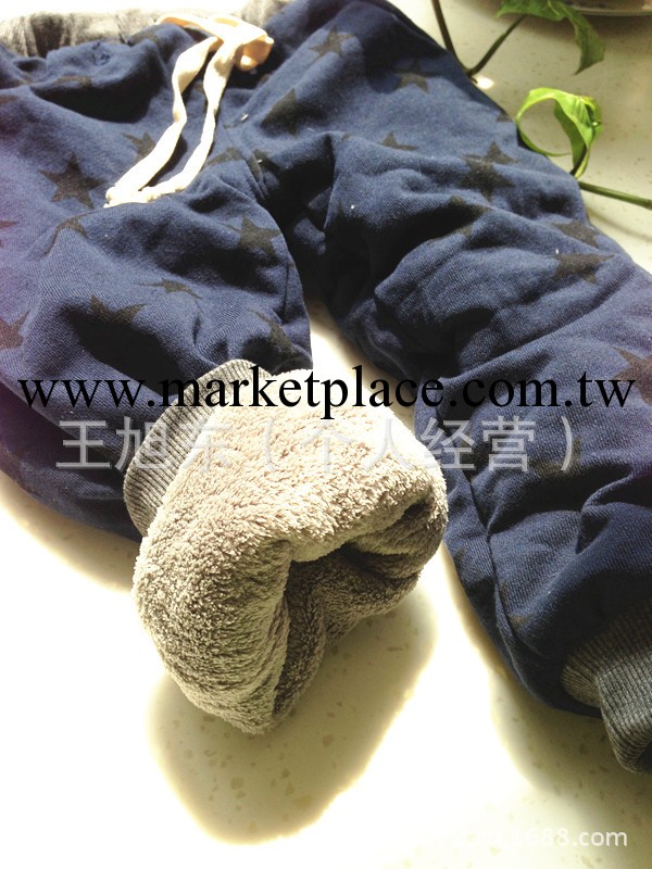 2013外貿原單童雙層棉質珊瑚絨內裡夾褲星星圖案收腿冬棉褲小童褲工廠,批發,進口,代購
