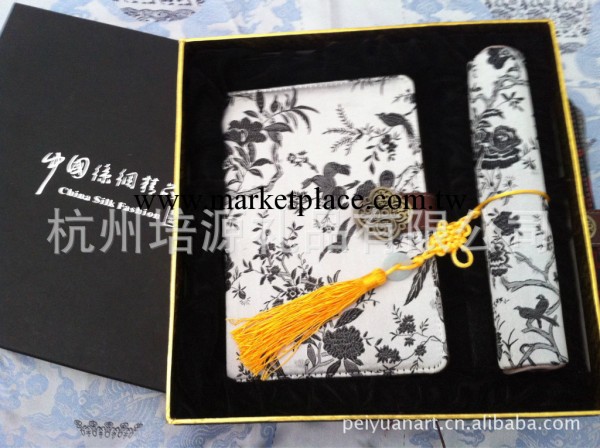 【小額批發】杭州龍年絲綢創意禮品絲綢筆記本，織錦墊兩件套裝批發・進口・工廠・代買・代購