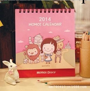 2014年新款 Momoi Calendar小可愛女孩記事臺歷|日歷|年歷工廠,批發,進口,代購