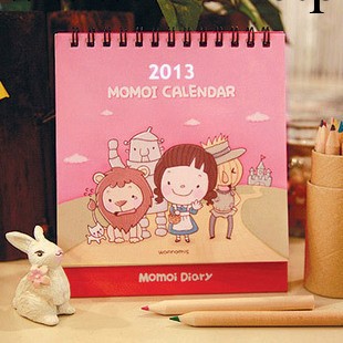 Z310 韓國文具 批發 2013年MOMOI記事臺歷日歷 卡通可愛年歷月歷工廠,批發,進口,代購