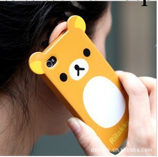 蘋果4代iPhone4專用帶耳朵輕松小熊軟殼保護套 手機套工廠,批發,進口,代購