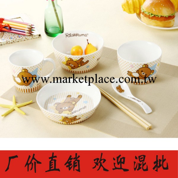 輕松熊五件套餐具 多啦A夢 陶瓷卡通餐具 兒童餐具 六件套工廠,批發,進口,代購