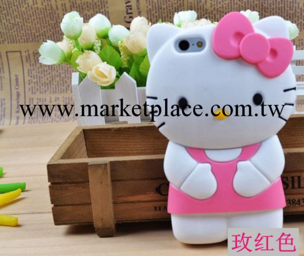 蘋果5個性立體卡通Hello kitty 手機殼 iPhone4/4S/5軟矽膠手機殼工廠,批發,進口,代購