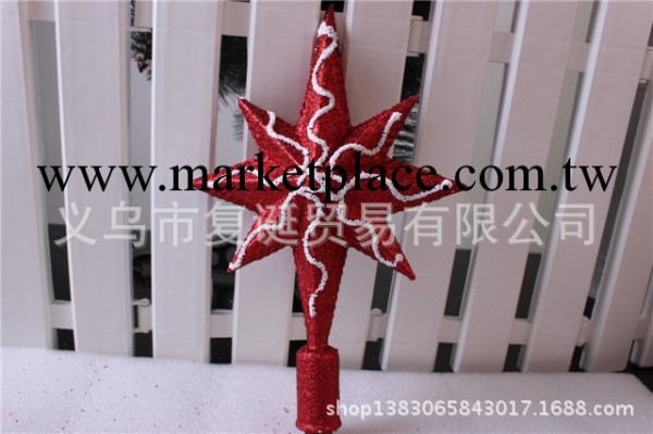 25CM 聖誕樹樹頂星樹頂八角星 火焰形狀 金紅兩色工廠,批發,進口,代購