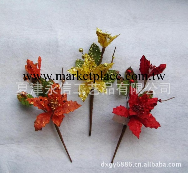 廠傢直銷手工聖誕花,手工花,人造花,聖誕花配件工廠,批發,進口,代購