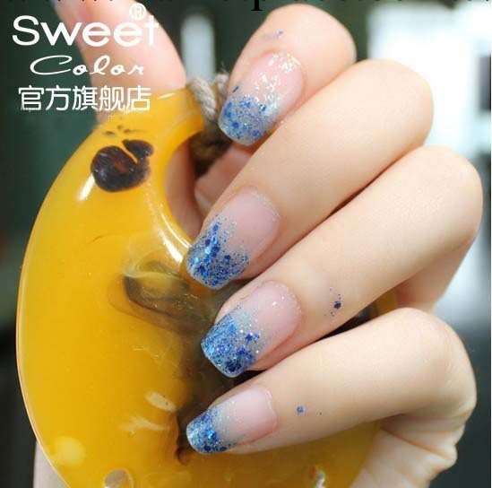 美甲 法國糖果Sweet Color正品環保指甲油 超閃大亮片 爆閃天湖藍工廠,批發,進口,代購