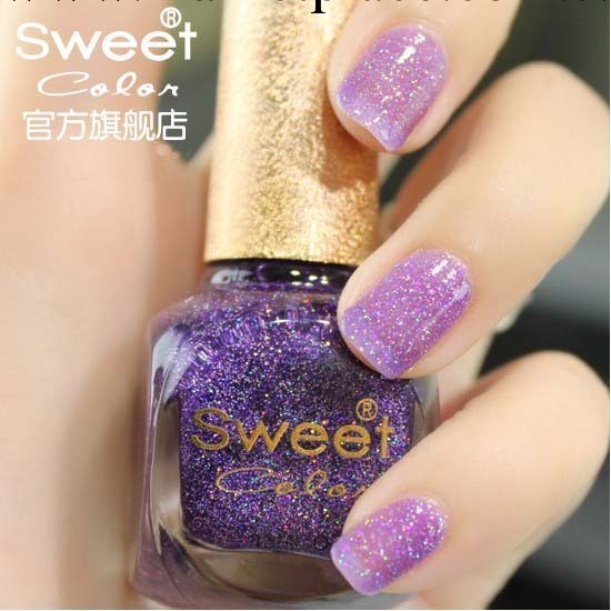 美甲 法國糖果Sweet Color正品環保指甲油 超閃大亮片 淺韻紫閃工廠,批發,進口,代購