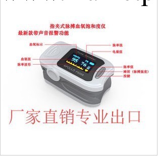 工廠出口歐美血氧飽和度指夾式脈搏血氧機心率檢測試機帶報警工廠,批發,進口,代購