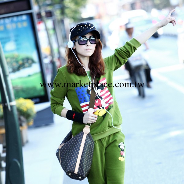 2013秋裝新款外貿原單韓版女裝雙面精梳棉L兩件套衛衣免費代理工廠,批發,進口,代購