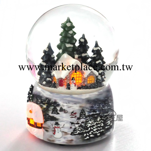 巧匠屋 100MM聖誕雪屋七彩變色發光水球音樂盒時尚創意禮物A09195批發・進口・工廠・代買・代購