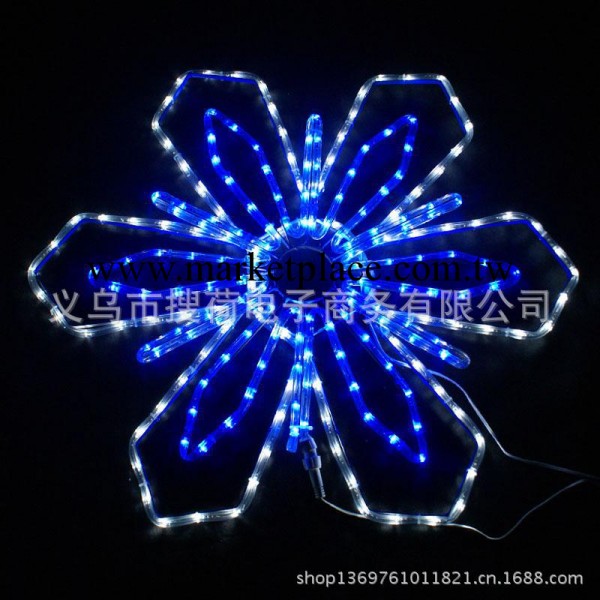 搜荷美裝 LED聖誕節 雪花支架燈飾 60cm雙色六菱雪花廠傢直銷工廠,批發,進口,代購