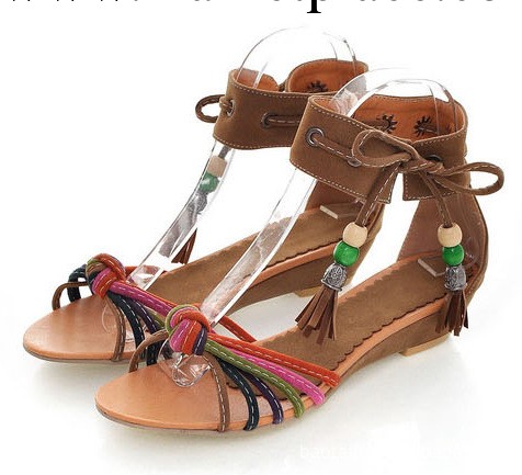 供應2012新款波西米亞涼鞋，平底羅馬女鞋，時尚女涼鞋工廠,批發,進口,代購
