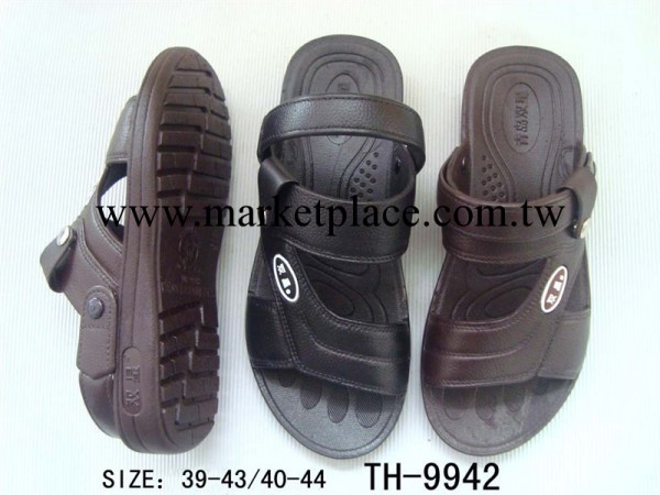 青島雙星吹氣拖鞋TH-9942男款 時尚一次成型仿皮涼拖鞋工廠,批發,進口,代購
