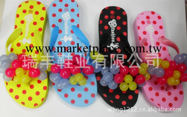 2012韓國夏季葡萄坡跟沙灘鞋 點點糖果人字拖 厚跟女拖鞋批發工廠,批發,進口,代購