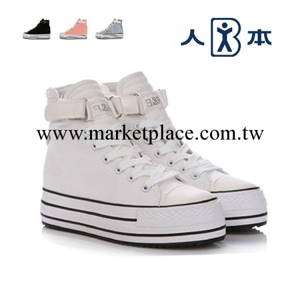 3213A 人本新款韓版女鞋單鞋松糕鞋內增高休閒鞋女式鞋帆佈女鞋工廠,批發,進口,代購
