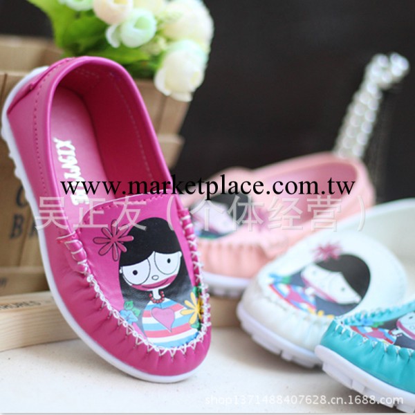 2013秋季新款 韓版女童單鞋可愛卡通彩繪女娃娃寶寶豆豆鞋21-25工廠,批發,進口,代購