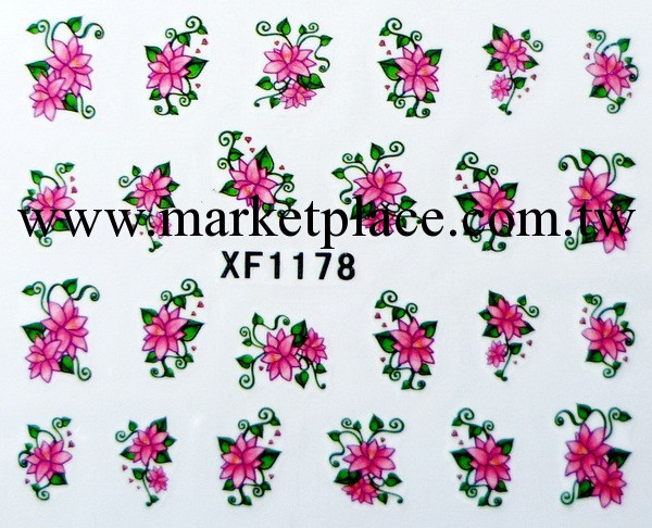 I系列 美甲DIY 美甲貼紙 仿真花 水印指甲貼 排筆花 量大優惠工廠,批發,進口,代購