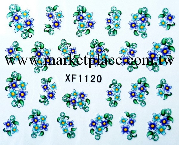 F系列 美甲DIY 美甲貼紙 仿真花 水印指甲貼 排筆花 量大優惠工廠,批發,進口,代購