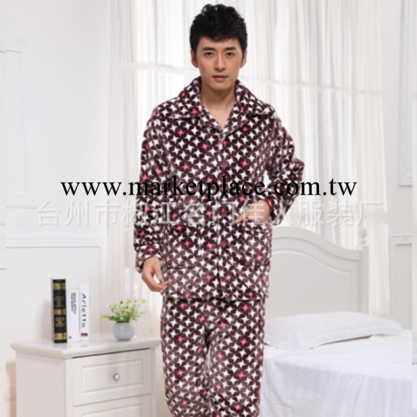 2013新款高檔珊瑚絨 男式經典傳統睡衣 保暖套裝睡衣 廠傢批發工廠,批發,進口,代購