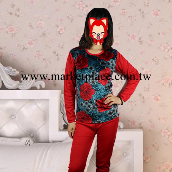 2013 女士雙面絨保暖套裝 女式冬季提花保暖內衣 品牌保暖內衣工廠,批發,進口,代購