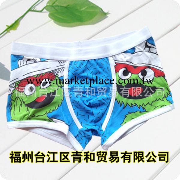 H韓版白藍綠毛怪/卡通內褲 男式內褲 平角內褲 韓版內褲全棉內褲工廠,批發,進口,代購