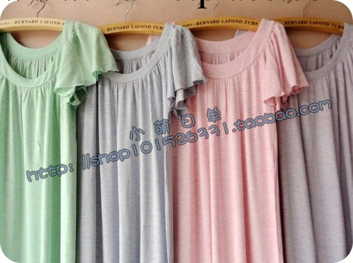 2013夏季新款竹纖維色織針織好面料時尚飛袖睡裙 多色工廠,批發,進口,代購