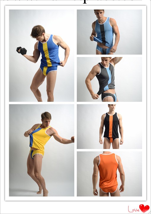 【SHINO】2013新款 男士內褲 夏季運動簡約 性感 背心 6色可選工廠,批發,進口,代購