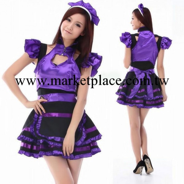 2032日韓性感女傭服紫色情趣仆女服制服誘惑女傭裝套裝角色扮演服工廠,批發,進口,代購