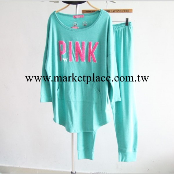 2013年 溫暖秋冬裝新款PINK睡衣女式長袖長褲大碼傢居服睡衣套裝工廠,批發,進口,代購