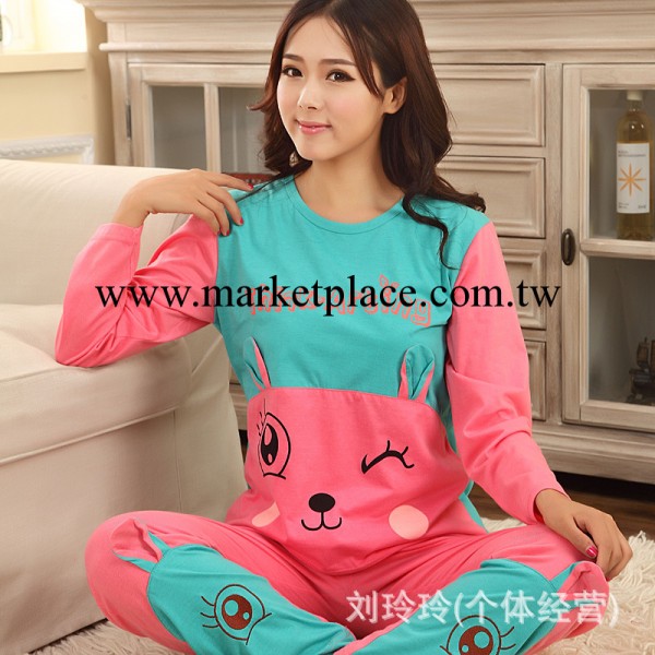睡衣批發 2013新品淘寶爆款卡通可愛純棉睡衣女士居傢服套裝6616工廠,批發,進口,代購