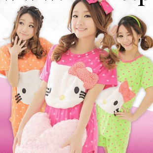 品牌睡衣專櫃正品 女士夏季純棉睡衣 可愛hello kitty短袖傢居服工廠,批發,進口,代購