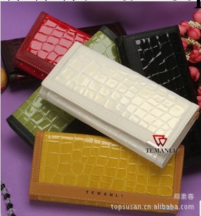 8006  TEMANLI特曼利亮皮真皮女士長款錢包錢夾卡包工廠,批發,進口,代購