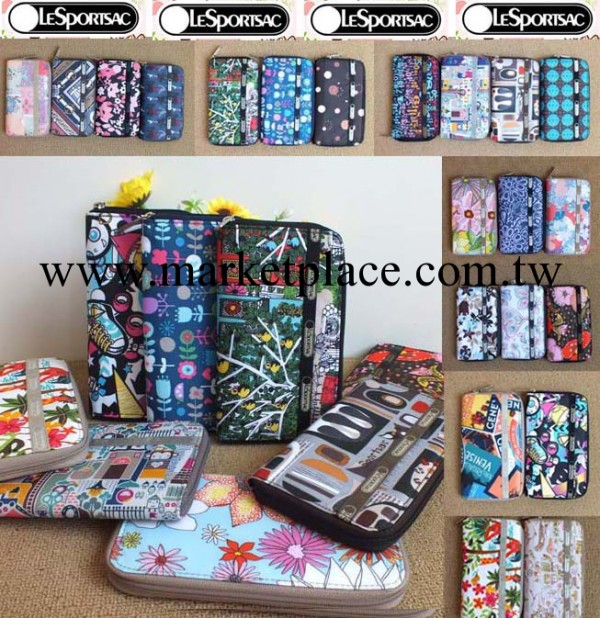 13春季最新花色力*保女士長款錢包l*sportsac 6506輕便卡位錢夾工廠,批發,進口,代購