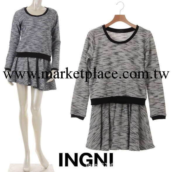 2013秋季新款INGNI毛圈料衛衣半身裙兩件套連衣裙工廠,批發,進口,代購
