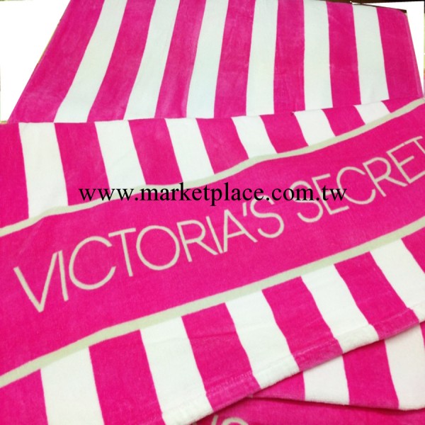 外貿純棉浴巾 Victoria's Secret維多利亞的秘密  粉色條紋圖案工廠,批發,進口,代購