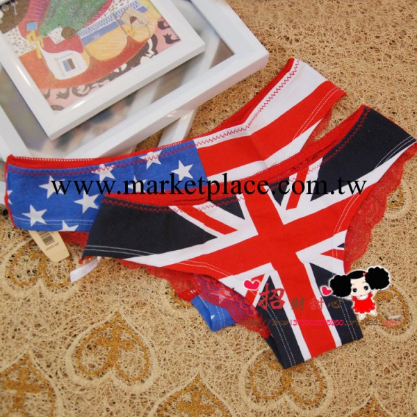 2013爆款女式維多利亞的秘密純棉蕾絲女士國旗三角內褲批發工廠,批發,進口,代購