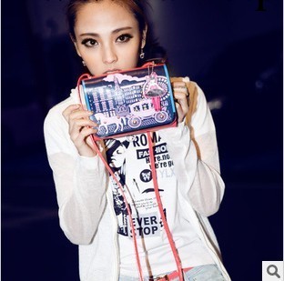2013新款女包 卡通印花可愛清新公主包包 斜跨單肩包PU女包工廠,批發,進口,代購
