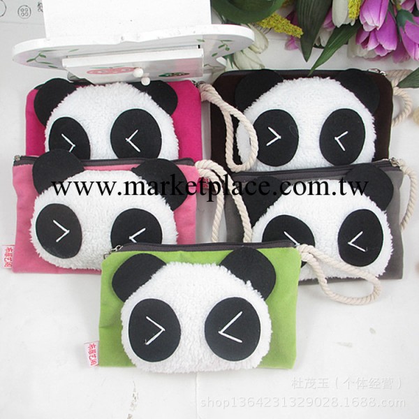2013新款韓國可愛熊貓零錢包 卡通佈藝手機包廠傢直銷批發・進口・工廠・代買・代購