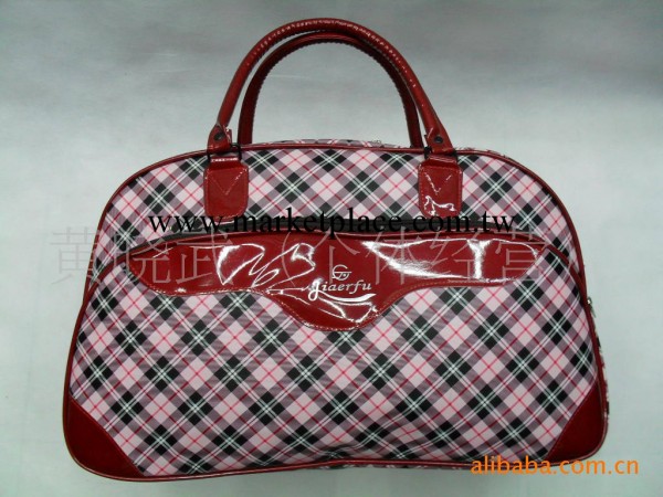 [廠傢供應]紅色小格子皮革手提包.PU皮旅行手提包.女士手提挎包批發・進口・工廠・代買・代購