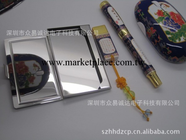 深圳禮品廠傢供應ZY-03D電子禮品國色天香不銹鋼陶瓷鏡面名片夾工廠,批發,進口,代購