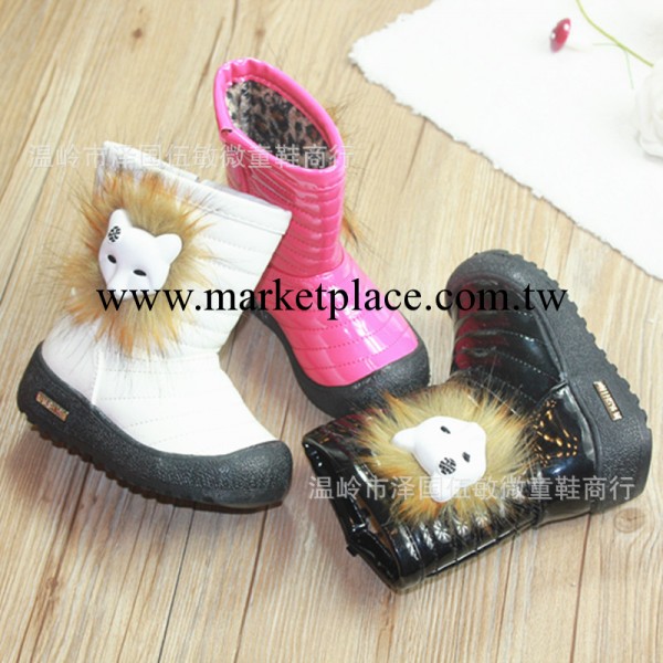 2013冬季 韓國兒童短靴公主小狐貍毛女童靴子防水雪靴軟底棉靴工廠,批發,進口,代購