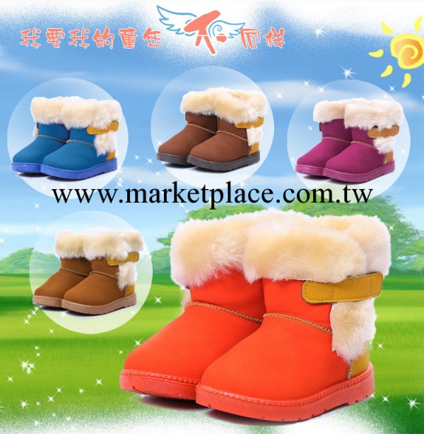 冬季新款雪靴 魔術貼男女童靴 保暖拼色棉鞋 兒童雪靴批發工廠,批發,進口,代購