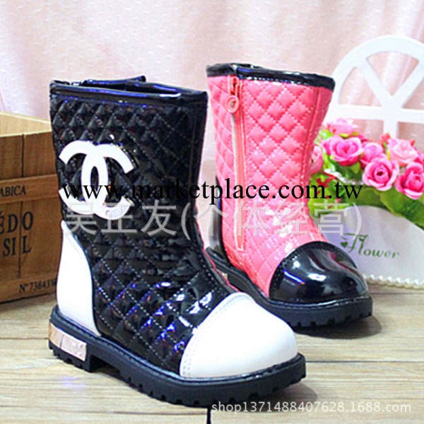 2013時尚簡約菱格女童靴子中筒棉鞋 雪靴雙C26-30工廠,批發,進口,代購