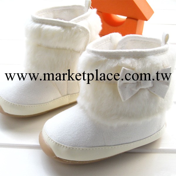 2012最新款統統嬰童米白蝴蝶結靴子/軟膠底保暖靴 雪靴8883B工廠,批發,進口,代購