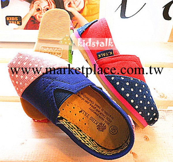 韓國童鞋 KIDSTALK 可愛圓點波波糖果多色帆佈童鞋KT057工廠,批發,進口,代購