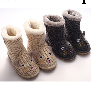 LJ正品7011 廠方直銷 毛線貓頭男女童靴保暖雪靴工廠,批發,進口,代購