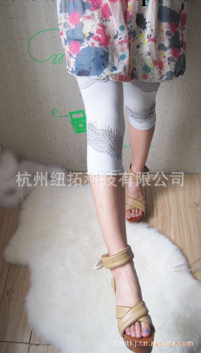 一件代發 韓版全棉二排花邊點鉆 七分褲 內搭褲 女褲 休閒褲工廠,批發,進口,代購