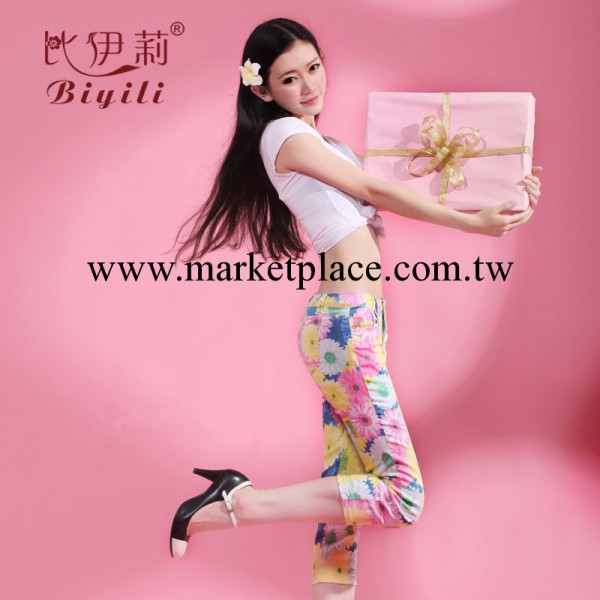 2013夏裝女裝新款顯瘦女褲小腳鉛筆褲子 大碼印花休閒褲女七分褲工廠,批發,進口,代購
