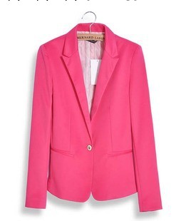 2013新品 專櫃同款 糖果色條紋裡襯女式修身一粒扣小西裝 西服工廠,批發,進口,代購