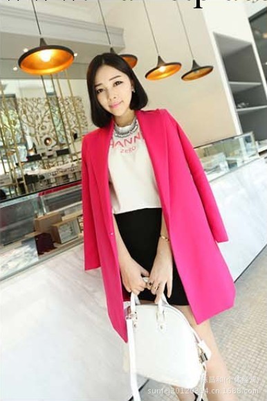 A001 2013新款時尚百搭中長款大碼西裝外套 女式小西裝 西服工廠,批發,進口,代購